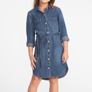Old Navy Girls Denim Shirt-Dress Size L (10/12)